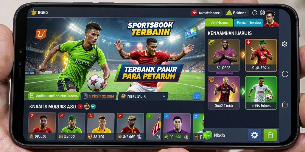 Tampilan antarmuka pengguna 8G8G saat melakukan taruhan olahraga.
