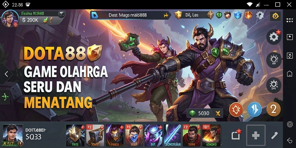 Tampilan seru dari gameplay DOTA88 yang menantang.