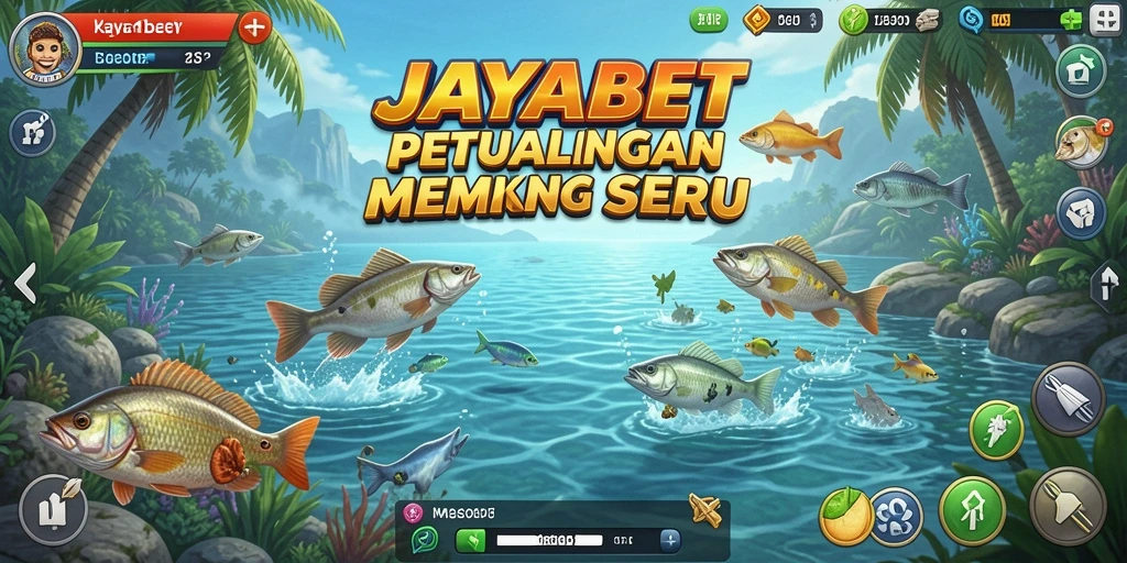 Screenshot gameplay JAYABET menunjukkan aksi memancing yang mendebarkan.