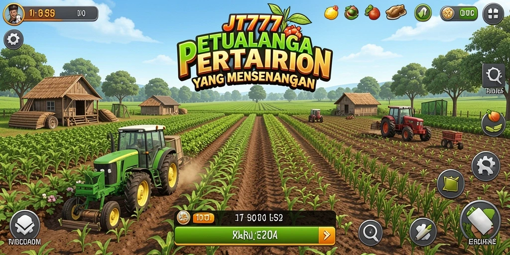 Tampilan gameplay JT777 yang menawan saat mengelola kebun.
