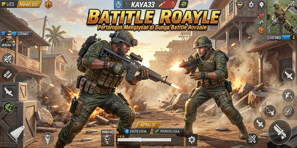 Screenshot gameplay KAYA33 yang menegangkan dan penuh aksi Battle Royale.