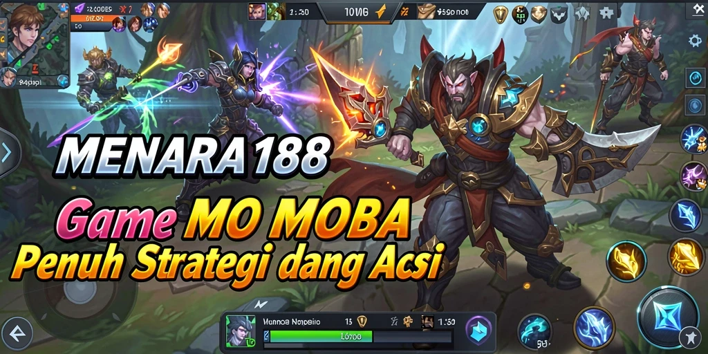 Tangkapan layar gameplay intens di <strong>MENARA188</strong> menunjukkan aksi MOBA yang menarik.