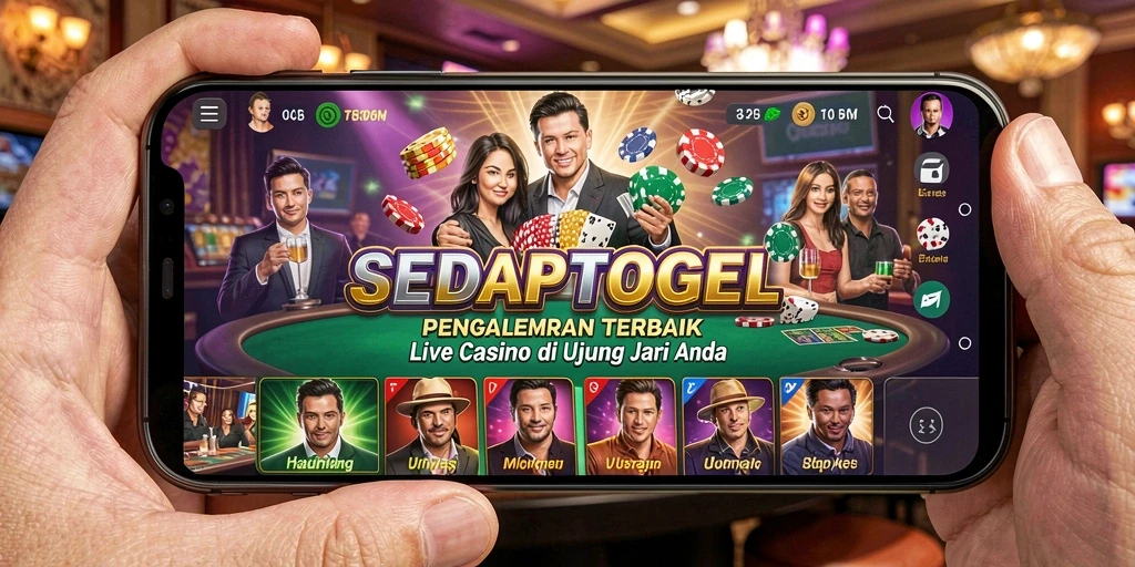 Screenshot SEDAPTOGEL menampilkan gameplay Live Casino yang mendebarkan.